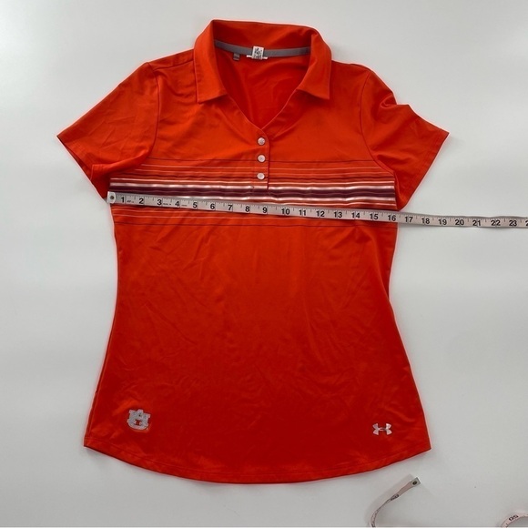 Under Armour Women's SS Orange Auburn Tigers Solid  Golf Polo Loose Heat Gear - Picture 8 of 10